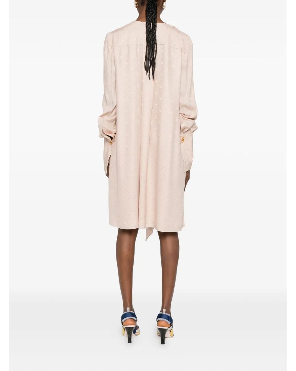 Fendi Pink V-Neck Mini Dress