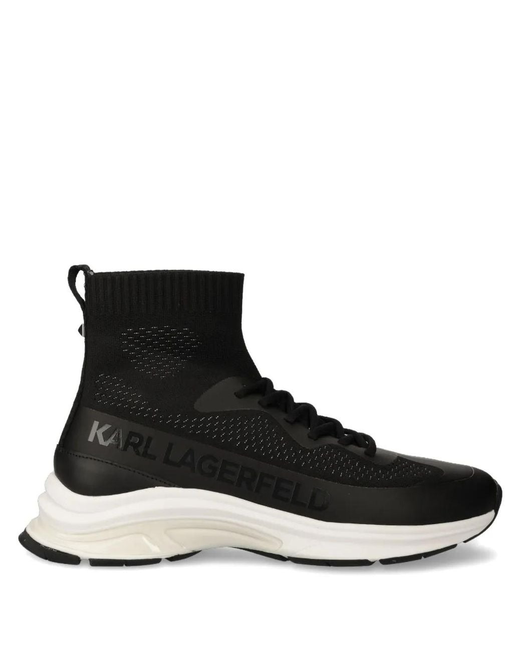 Karl Lagerfeld Black Leather Sneakers for men
