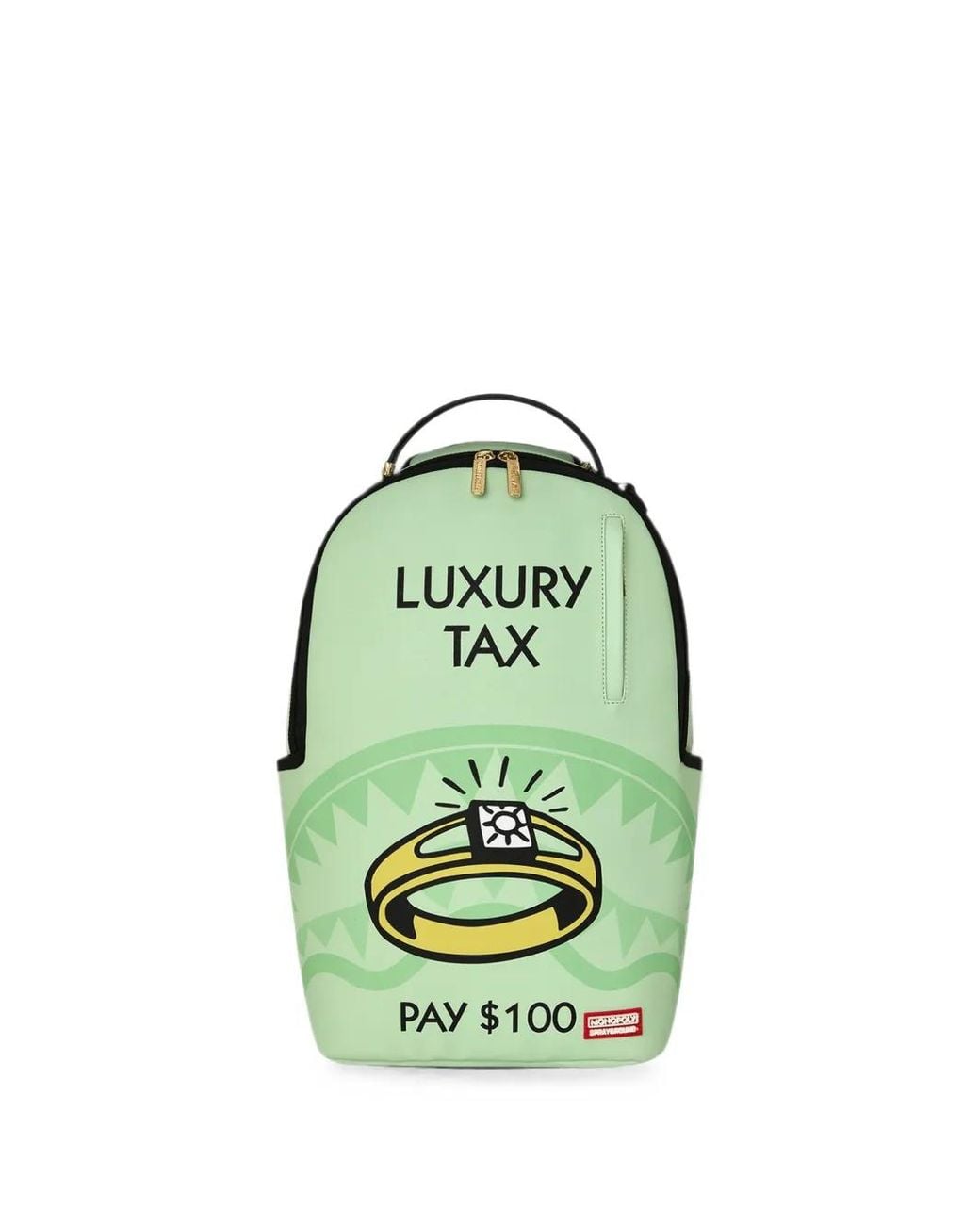 Sprayground Green Monopoly Paid Up Backpack for men