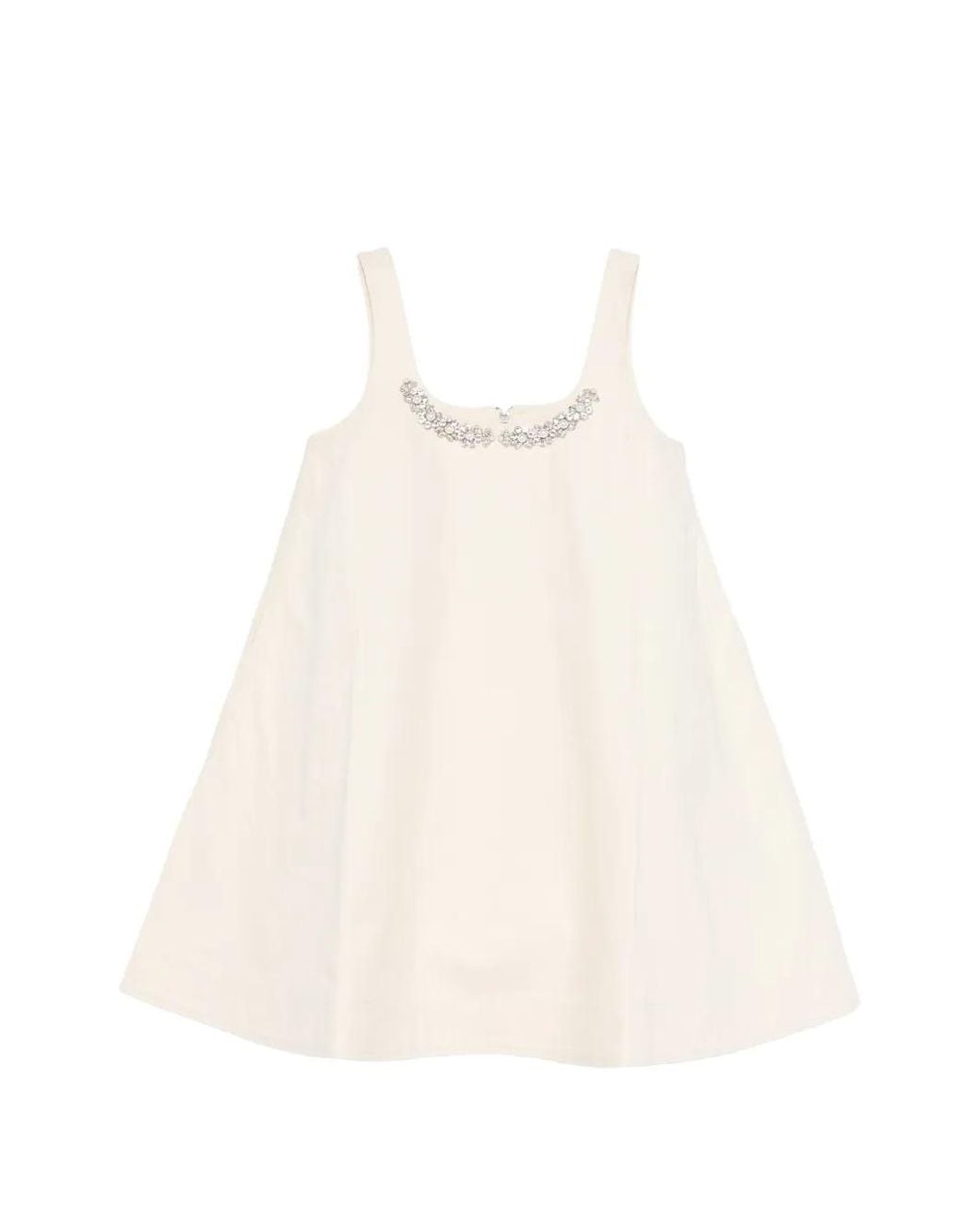 Simone Rocha Natural Embellished A-Line Mini Dress