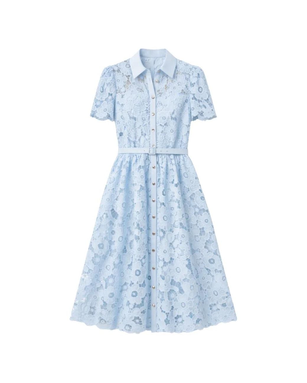 Self-Portrait Blue Lace Midi Dress