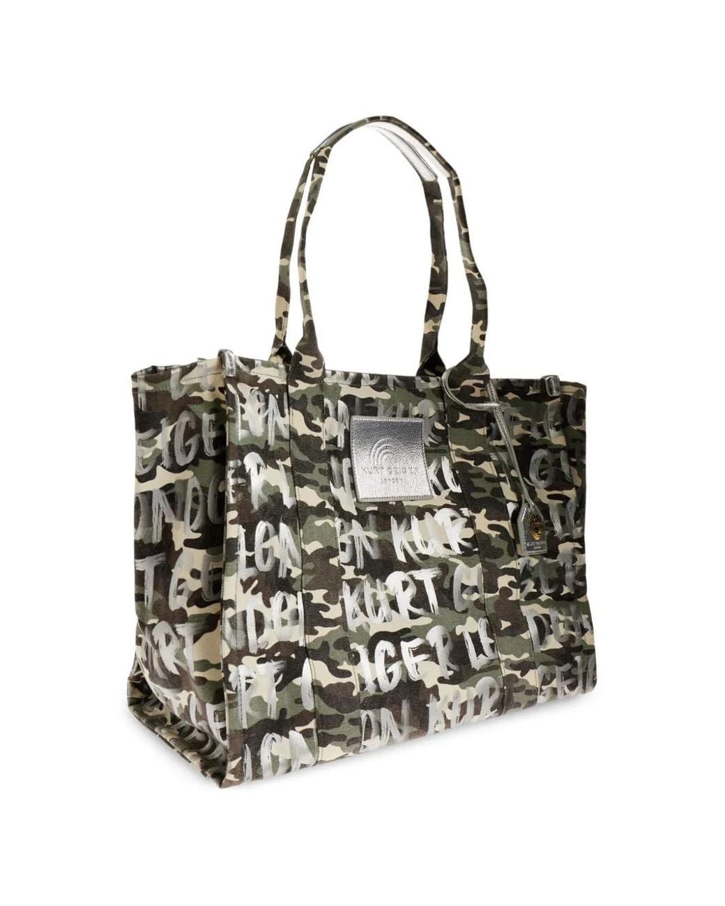 Kurt Geiger Black Camouflage-Pattern Tote Bag