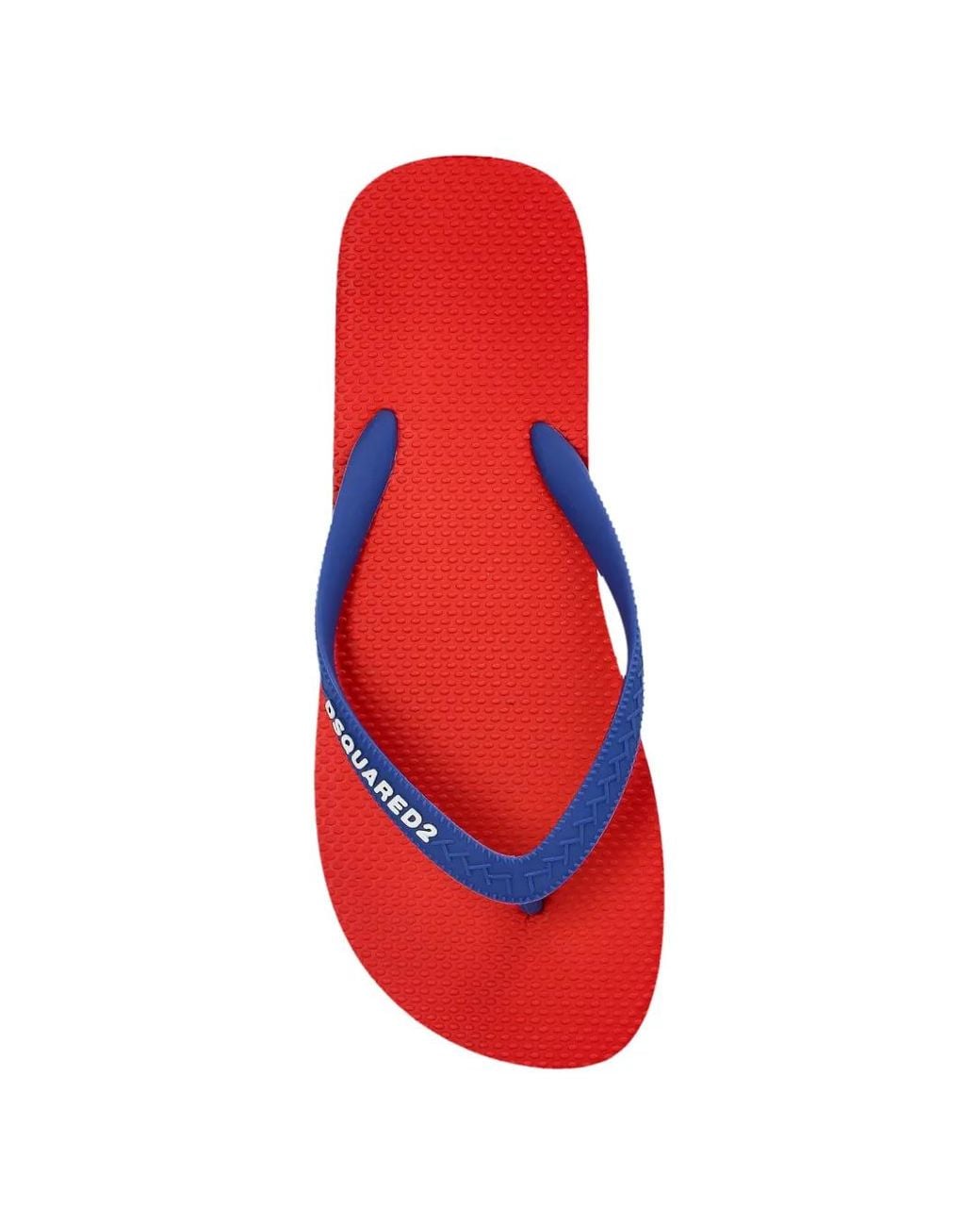 DSquared² Red Logo Flip Flops
