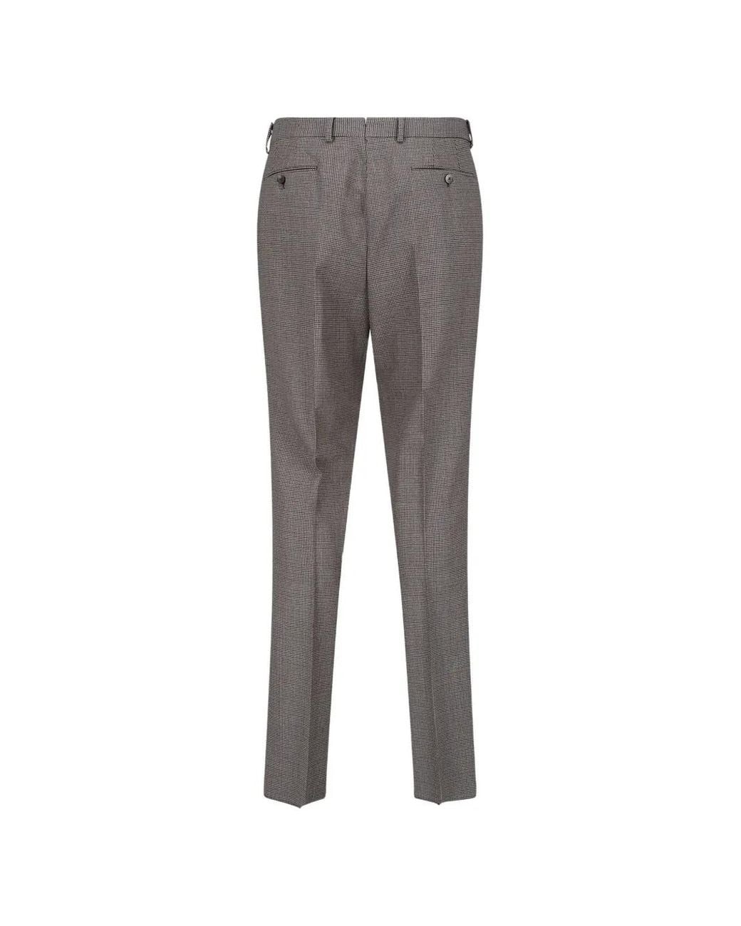 Caruso Gray Houndstooth Double-Breasted Suit for men