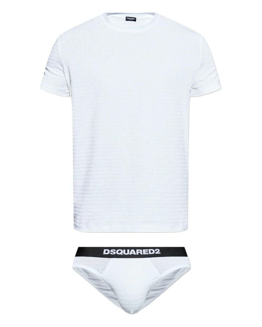 DSquared² White Logo-Print Briefs for men