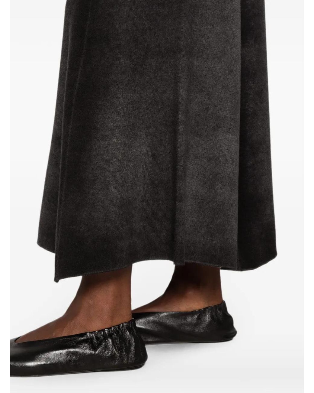 Avant Toi Black Faded-Effect Midi Skirt