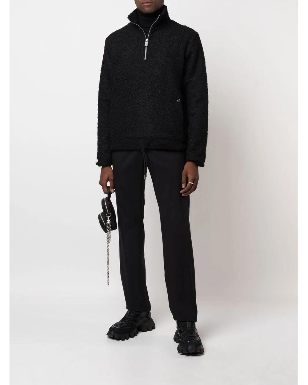 1017 ALYX 9SM Black Elevated Half-Zip Sweater for men