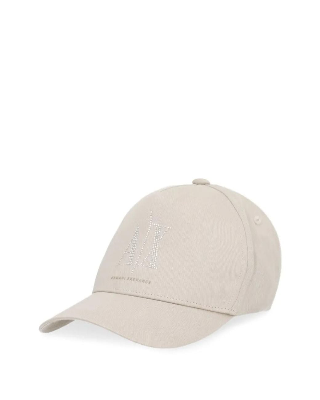 ARMANI EXCHANGE Natural Rhinestone-Embellished Logo-Print Baseball Cap