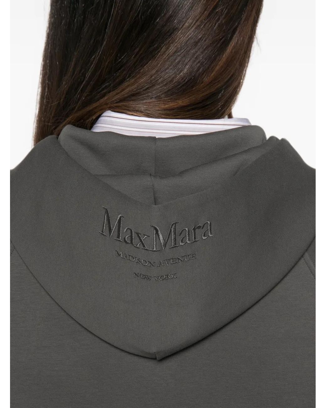 Max Mara Gray Zip-Up Hoodie