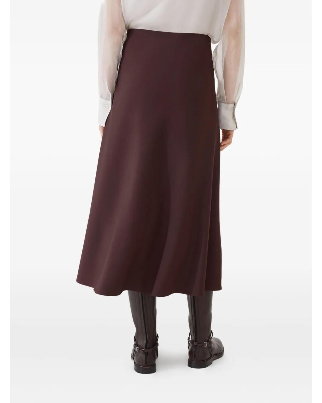 Brunello Cucinelli Purple Flared Midi Skirt