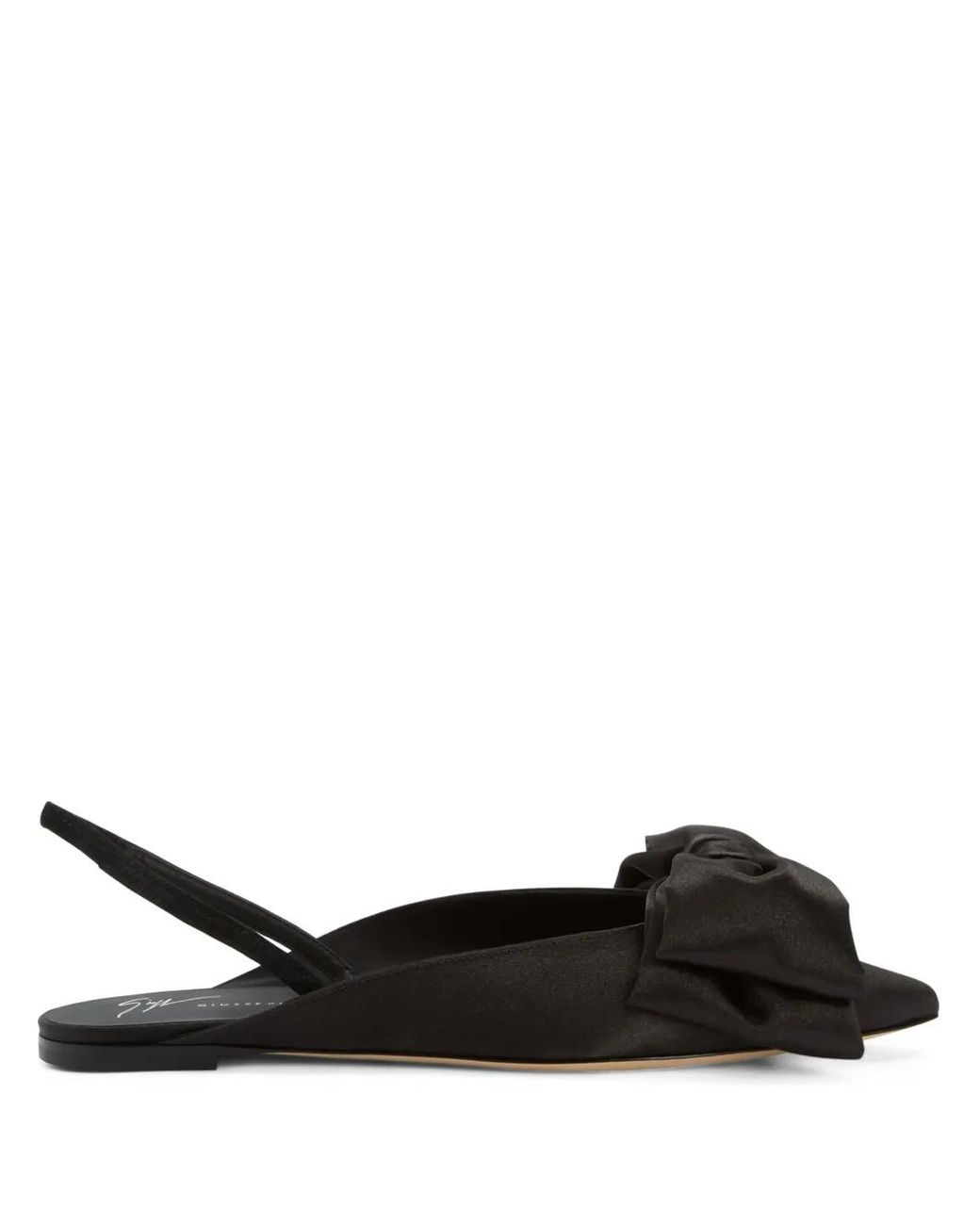 Giuseppe Zanotti Black Johanna Bow-Detail Ballerina Shoes