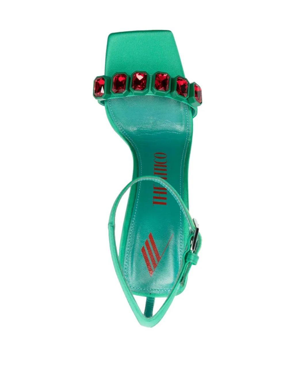 The Attico Green Crystal-Embellished Sandals