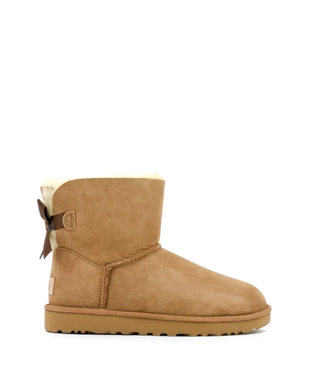 Ugg Brown Mini Bailey Bow Ii Leather Ankle Boots