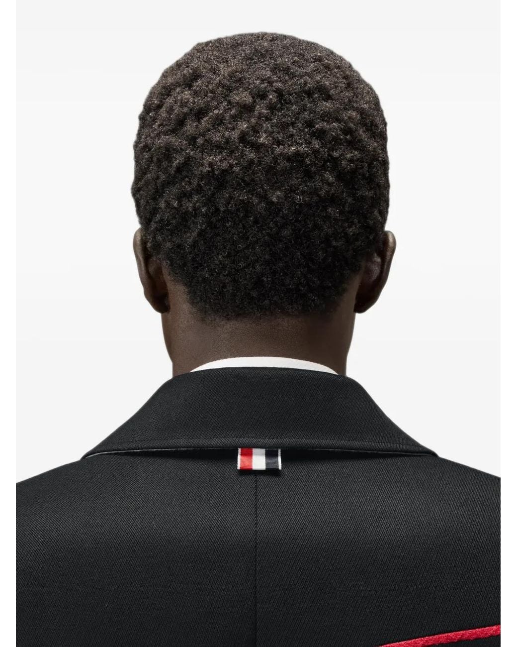 Thom Browne Red Cavalry Twill Lobster Overcoat for men
