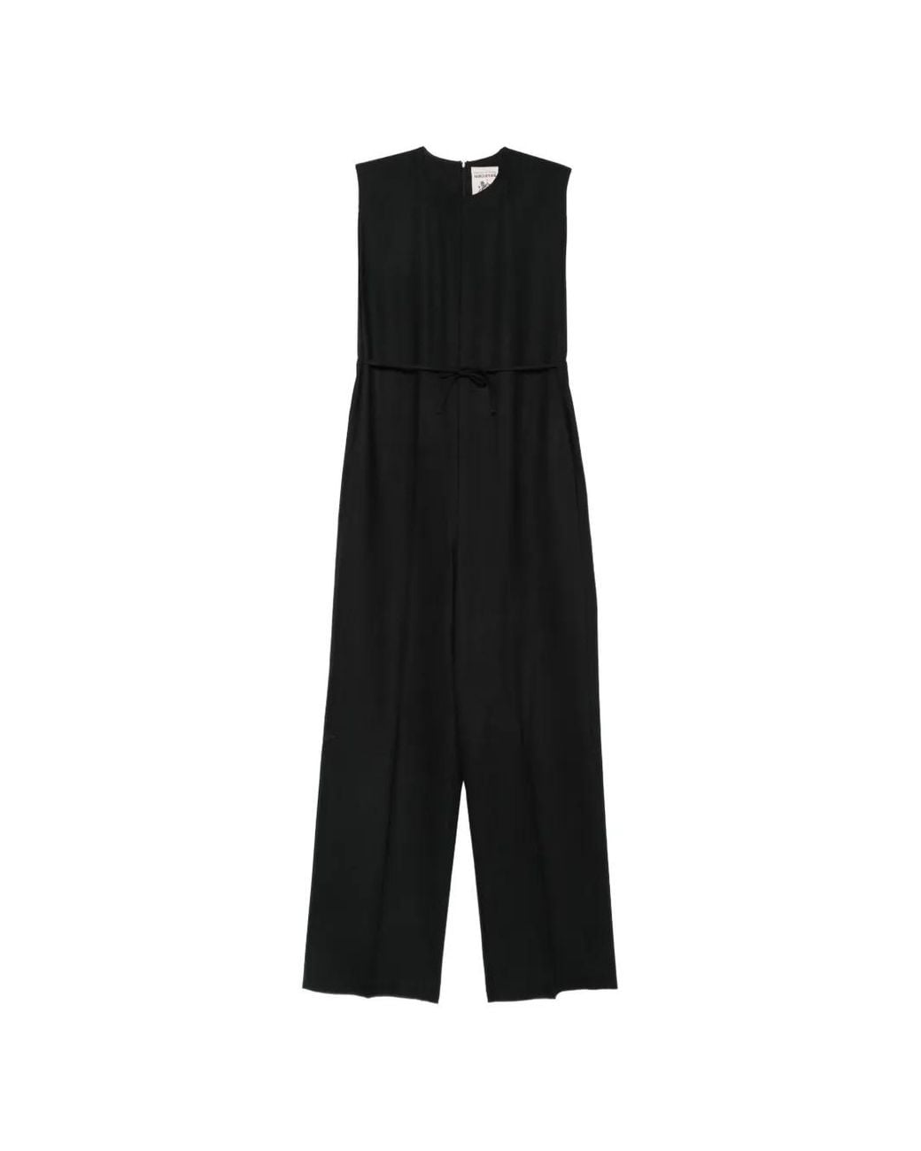Semicouture Black Tie-Waist Wide-Leg Jumpsuit