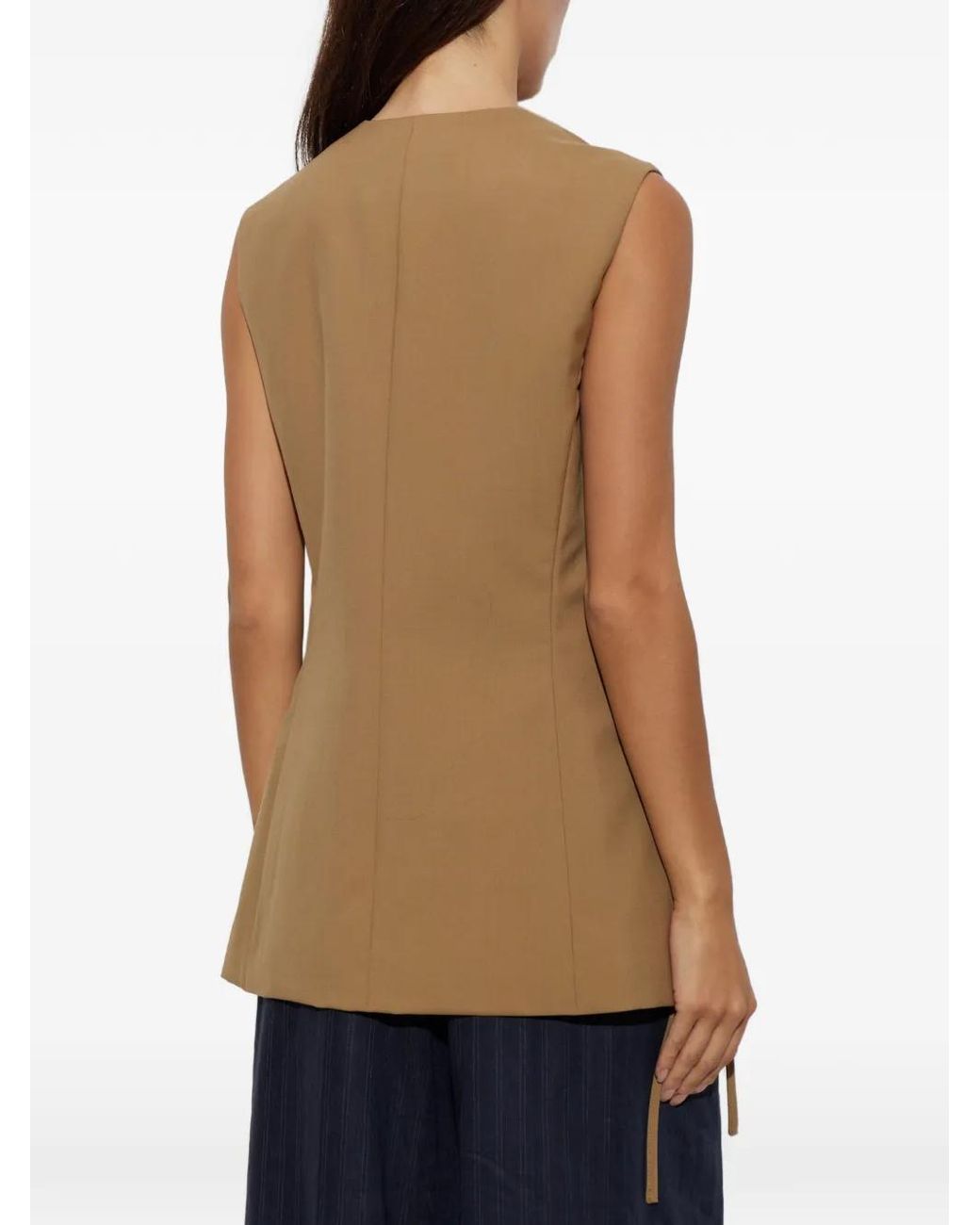 Marni Natural V-Neck Button-Fastening Vest