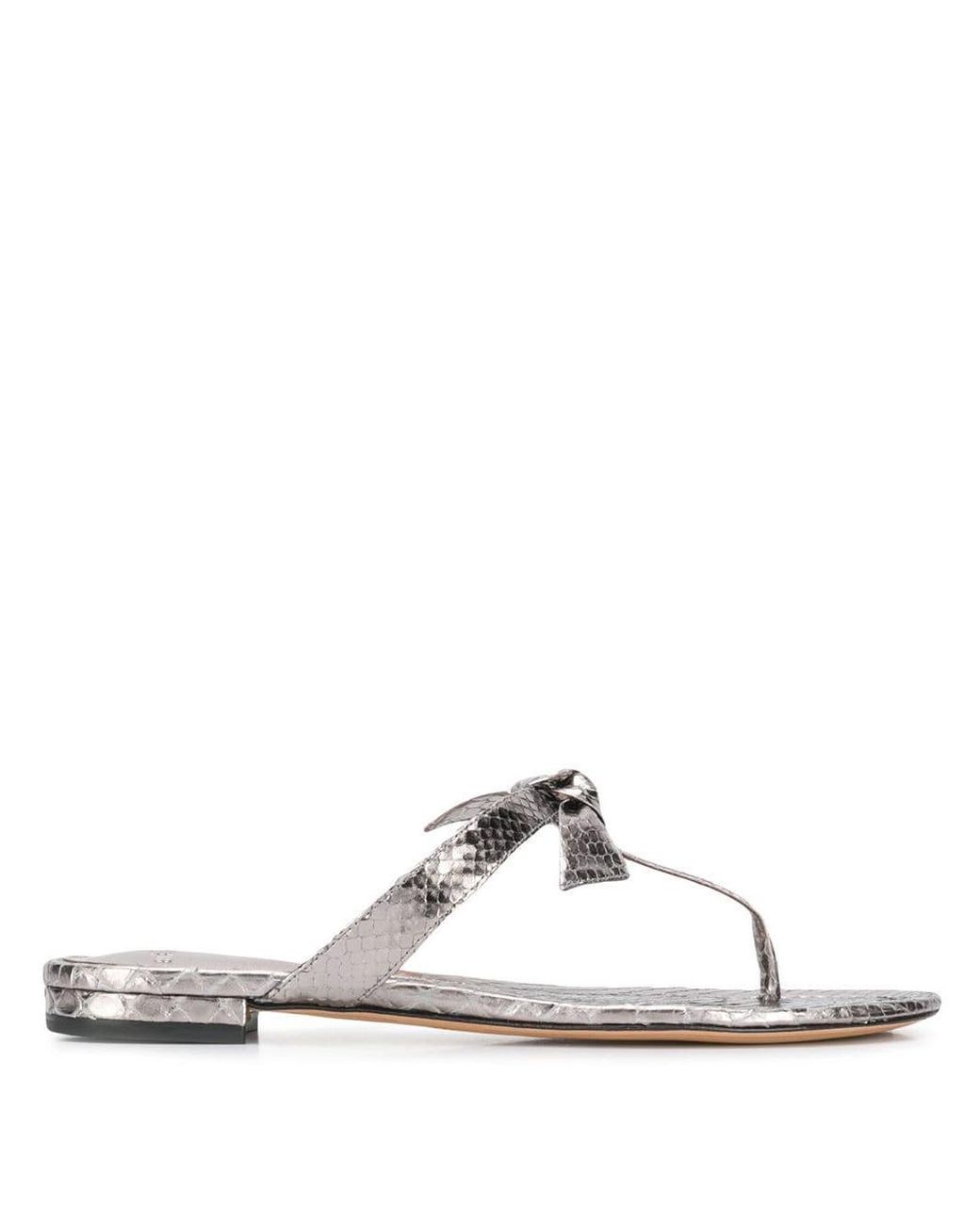 Alexandre Birman Bow Detail Flip Flops in Silver (Metallic) - Lyst