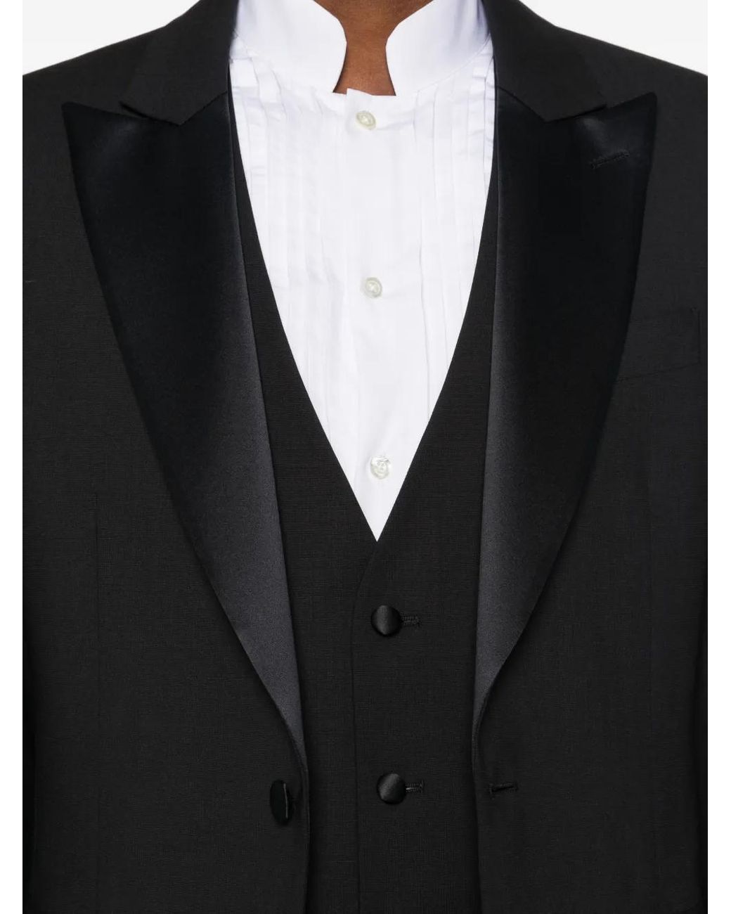 Lardini Black Peak-Lapel Three-Piece Suit for men