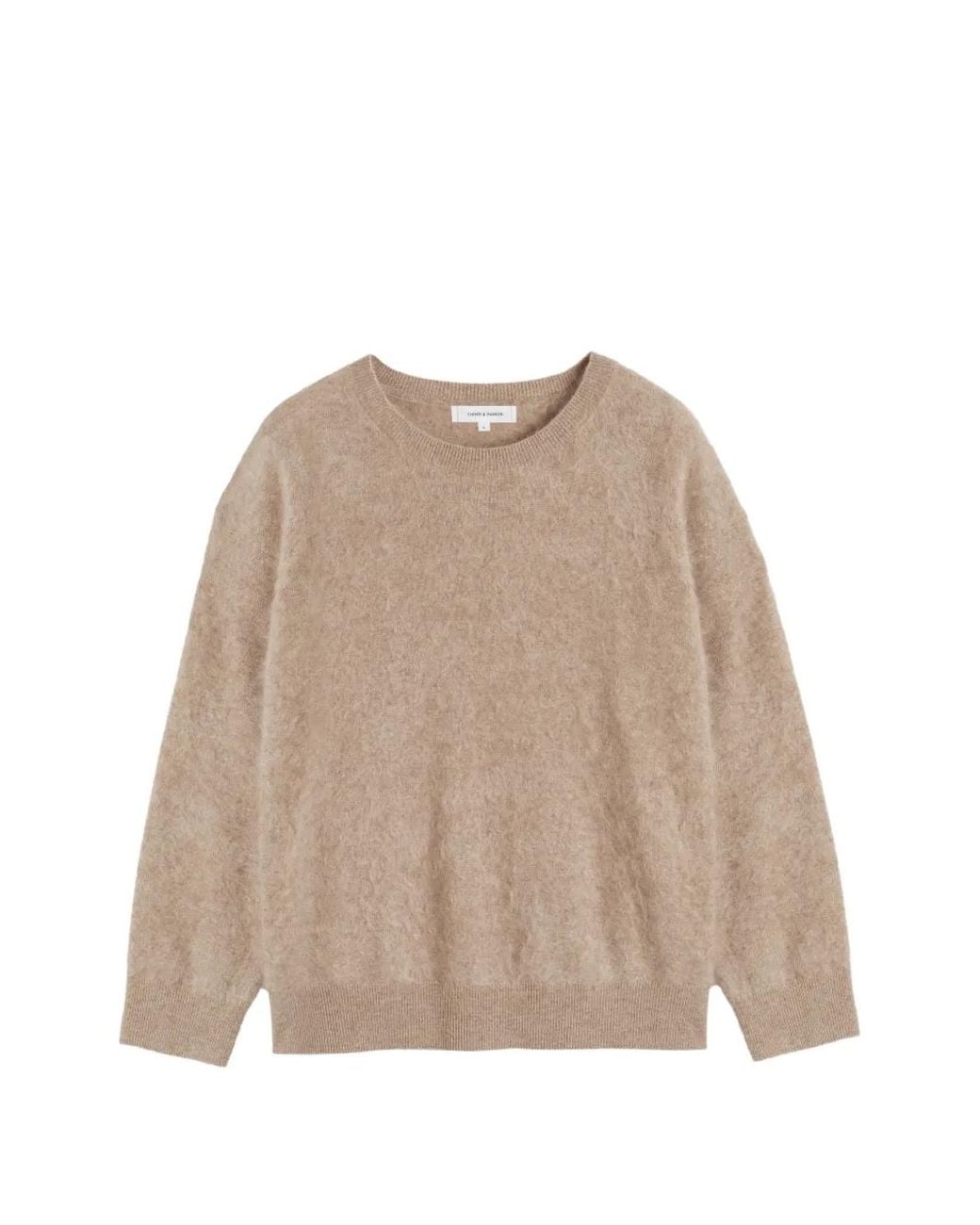Chinti & Parker Natural Brushed Crew-Neck Sweater