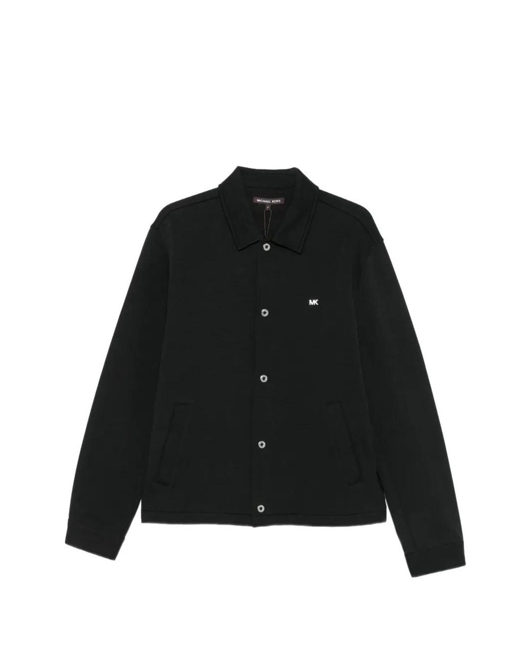 Michael Kors Black Logo-Plaque Press-Stud Shirt for men