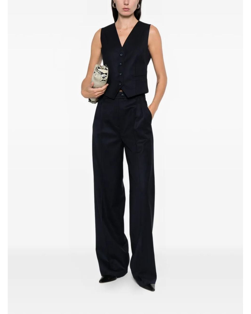 MEDEA Blue Button-Front Waistcoat