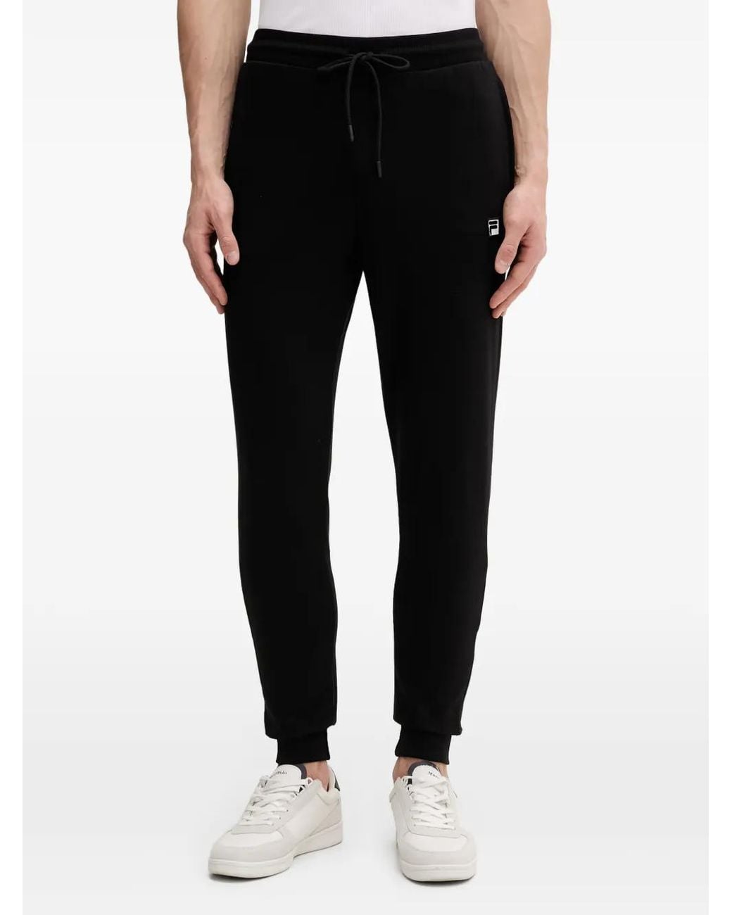Fila Black Logo-Patch Zip-Up Tracksuit for men