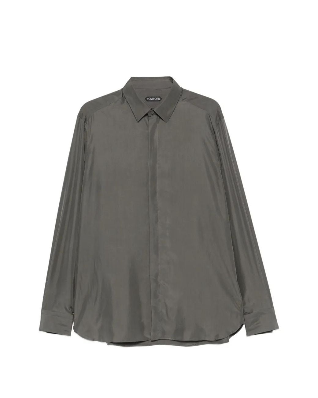 Tom Ford Gray Classic-Fit Silk Shirt for men