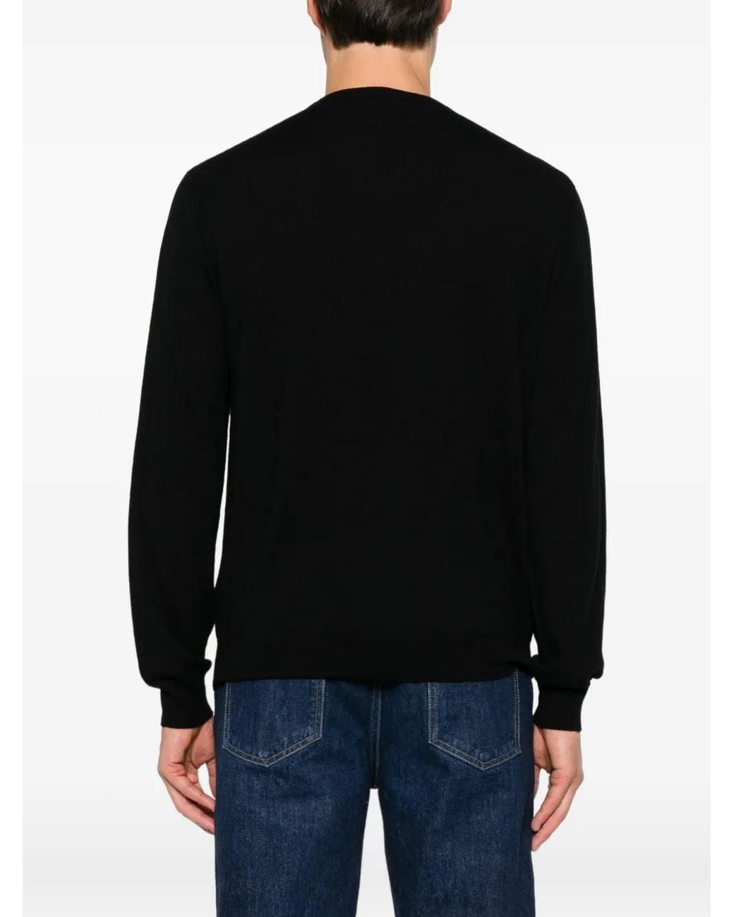 The Row Black V-Neck Cashmere Sweater for men