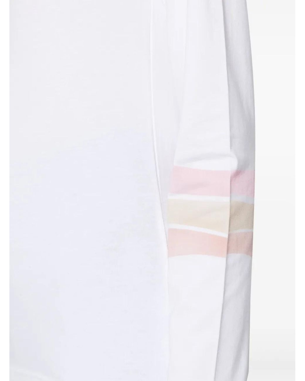 Madison Maison White 3 Stripe Long-Sleeved T-Shirt