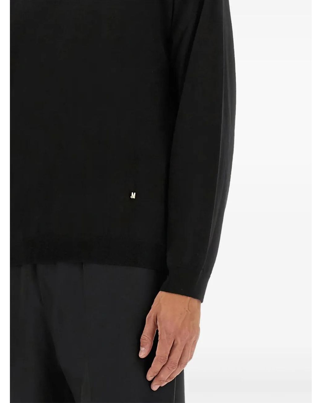 Moschino Black Logo-Embroidered Sweater for men