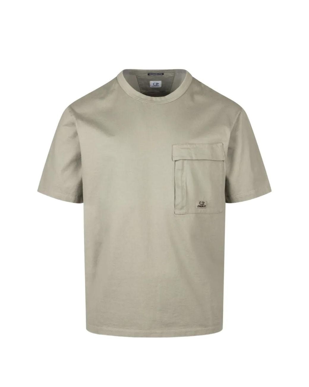 C P Company Gray Flap-Pocket T-Shirt for men