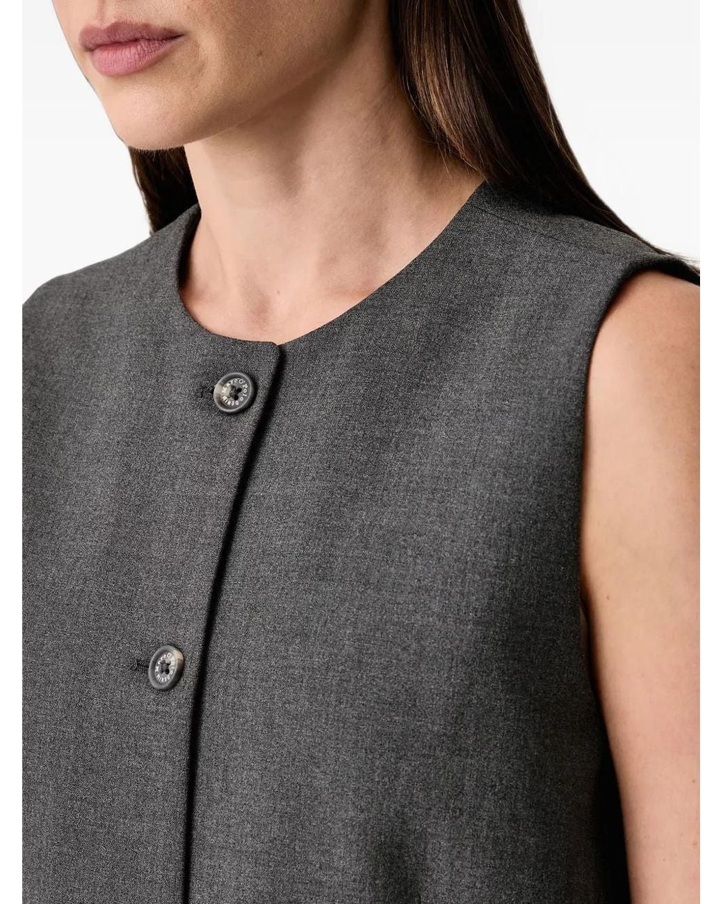 Marc O' Polo Black Button-Up Cropped Waistcoat