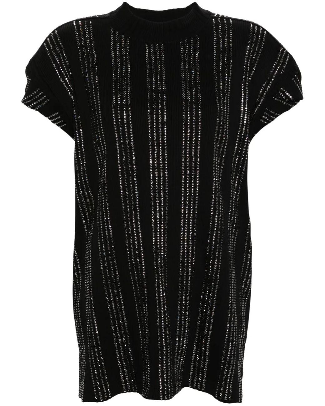 The Attico Black Laurie T-Shirt With Decoration
