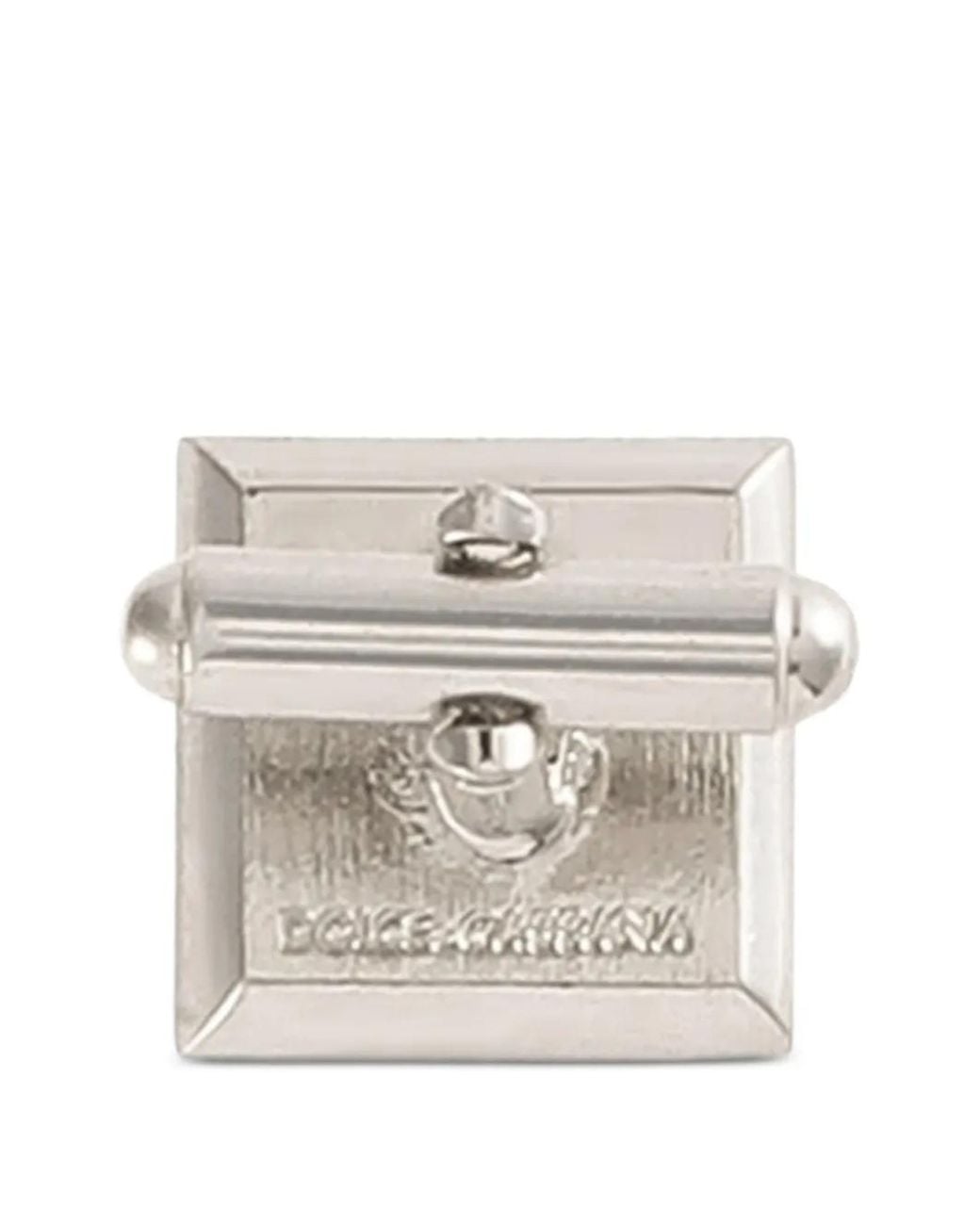 Dolce & Gabbana White Rhinestone Cufflinks for men