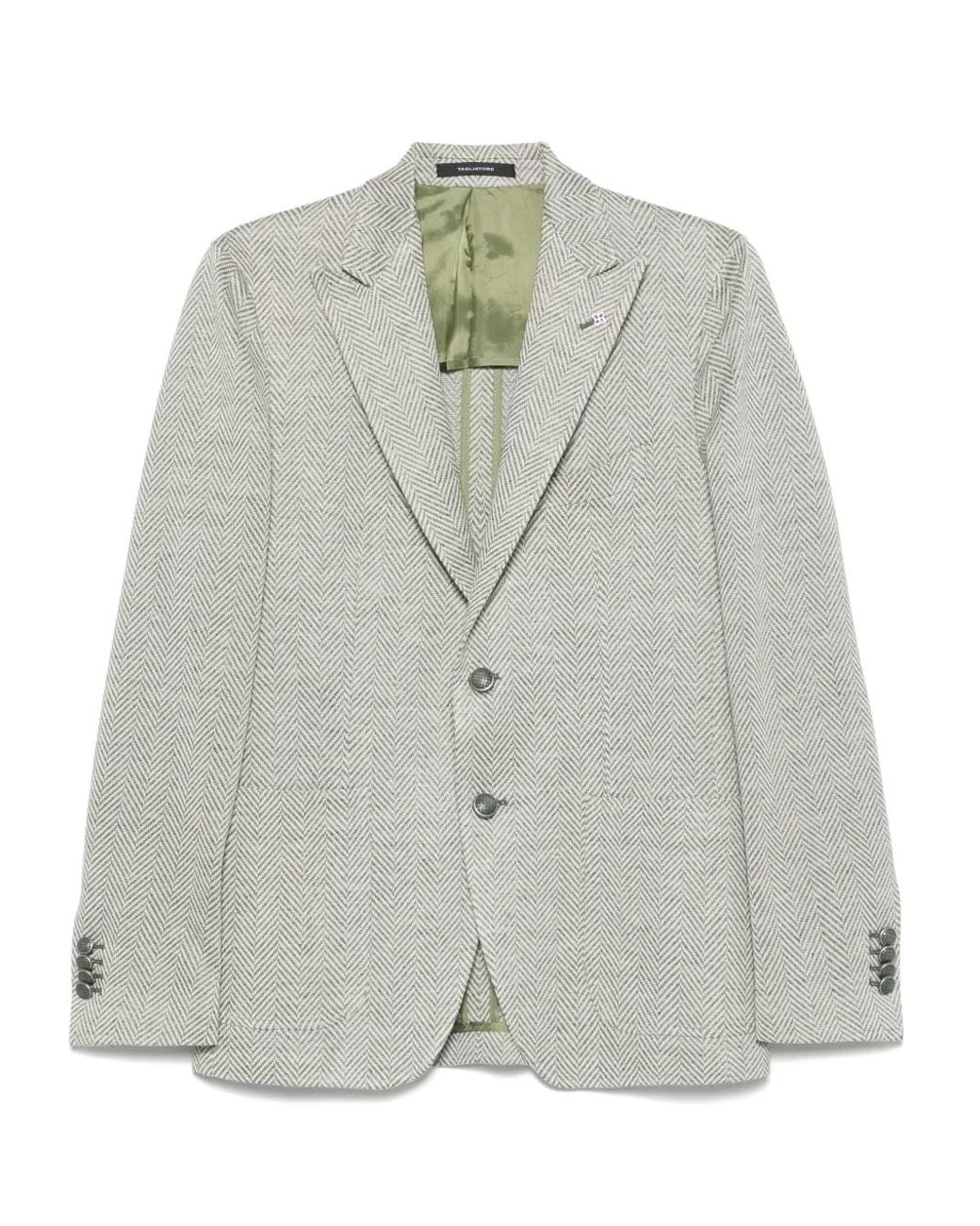 Tagliatore Gray Herringbone Blazer for men