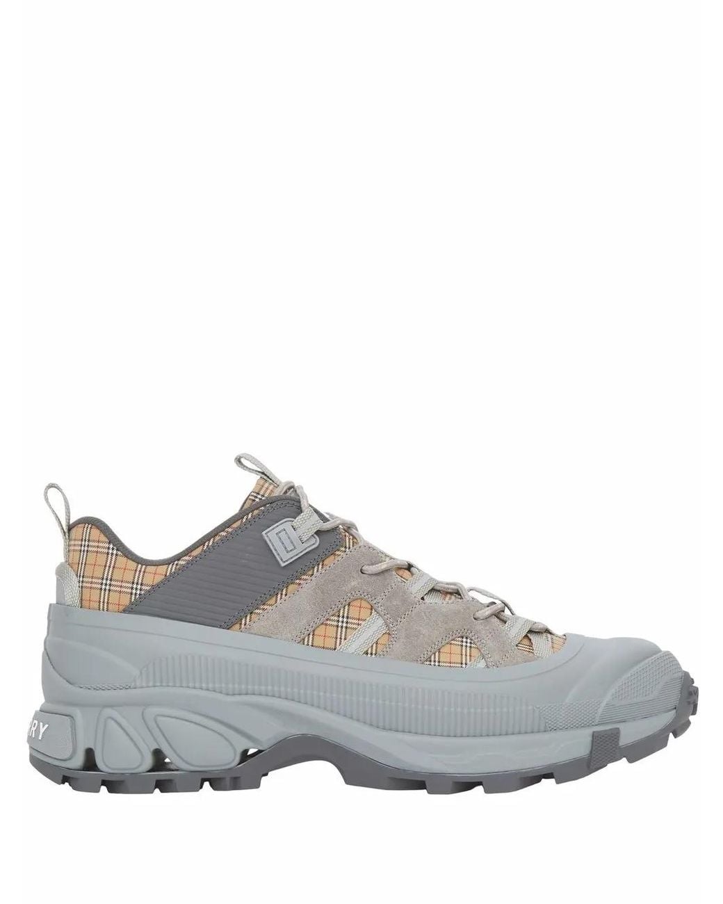 Burberry Gray Arthur Check Sneakers for men
