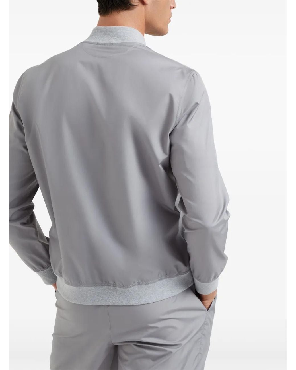 Brunello Cucinelli Gray Tennis Badge Sweatshirt for men