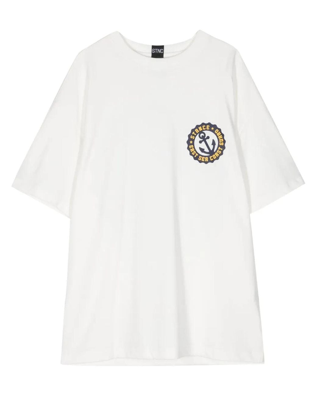 Stance White Chest Logo-Print Detail T-Shirt for men