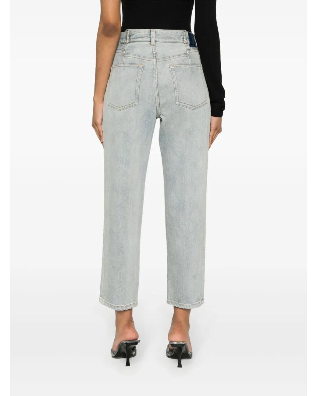 3.1 Phillip Lim Gray High-Waisted Cropped Jeans