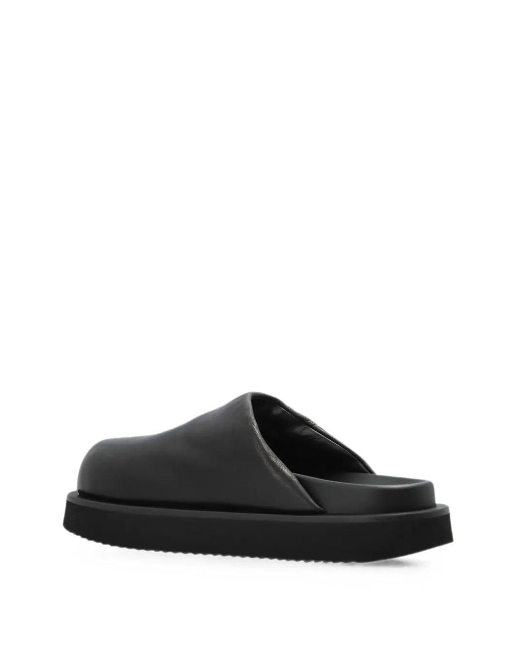 Rick Owens Black Mules En Cuir