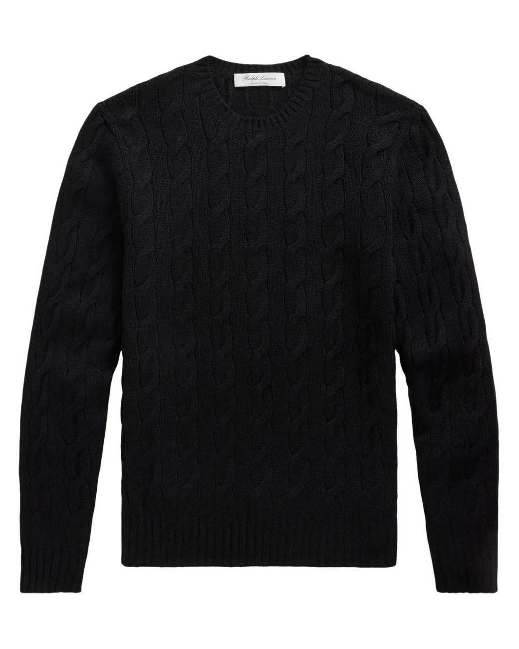 Ralph Lauren Black Cable-Knit Cashmere Jumper for men