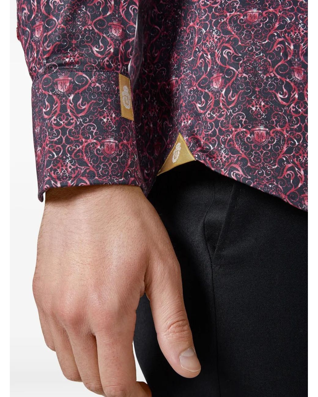 Billionaire Purple Chemise Slim Crest À Imprimé Baroque for men