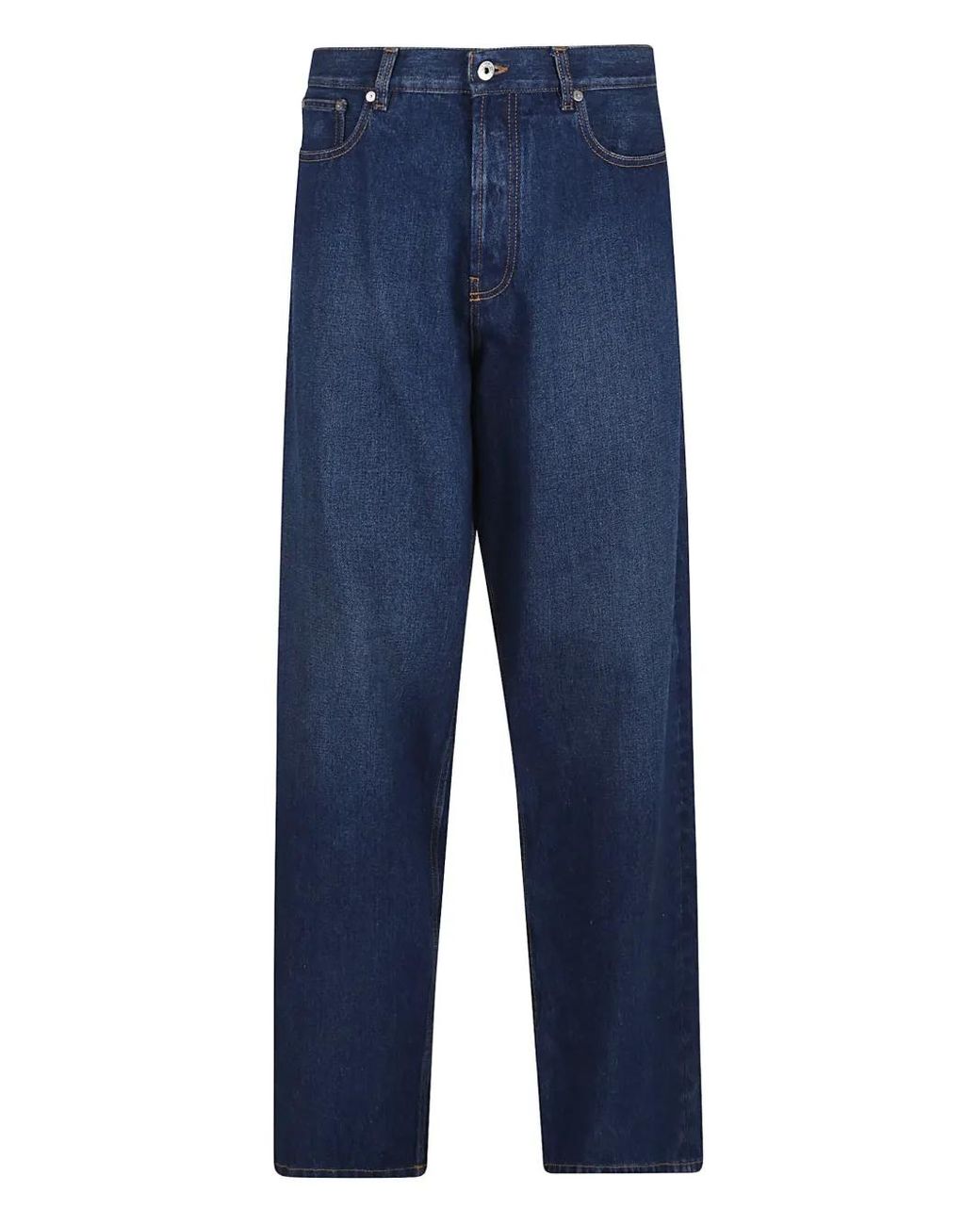 Off-White c/o Virgil Abloh Blue Five-Pocket Back-Patch Jeans for men