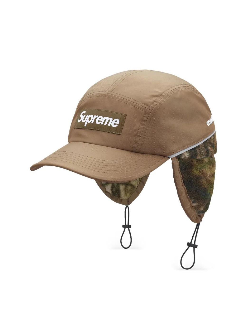 Supreme Brown Earflap Baseball Cap for men