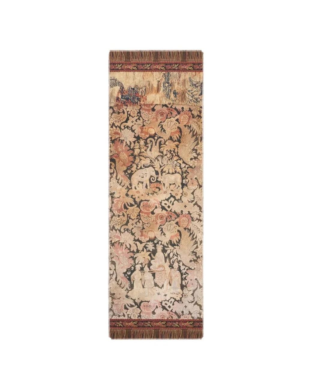 Pierre Louis Mascia Natural Fancy Botanical-Print Frayed Scarf