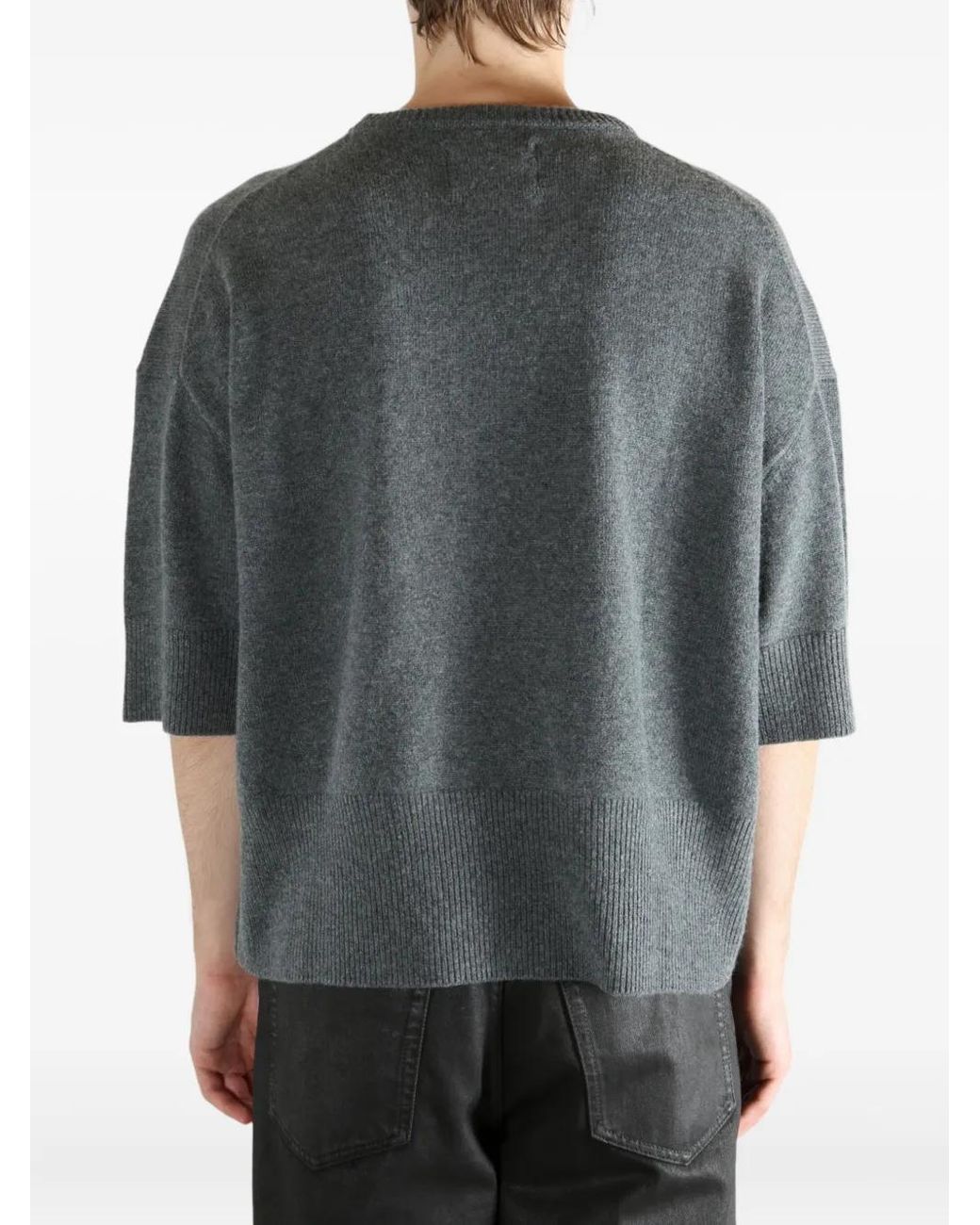 Extreme Cashmere Gray Short-Sleeve Cashmere Jumper