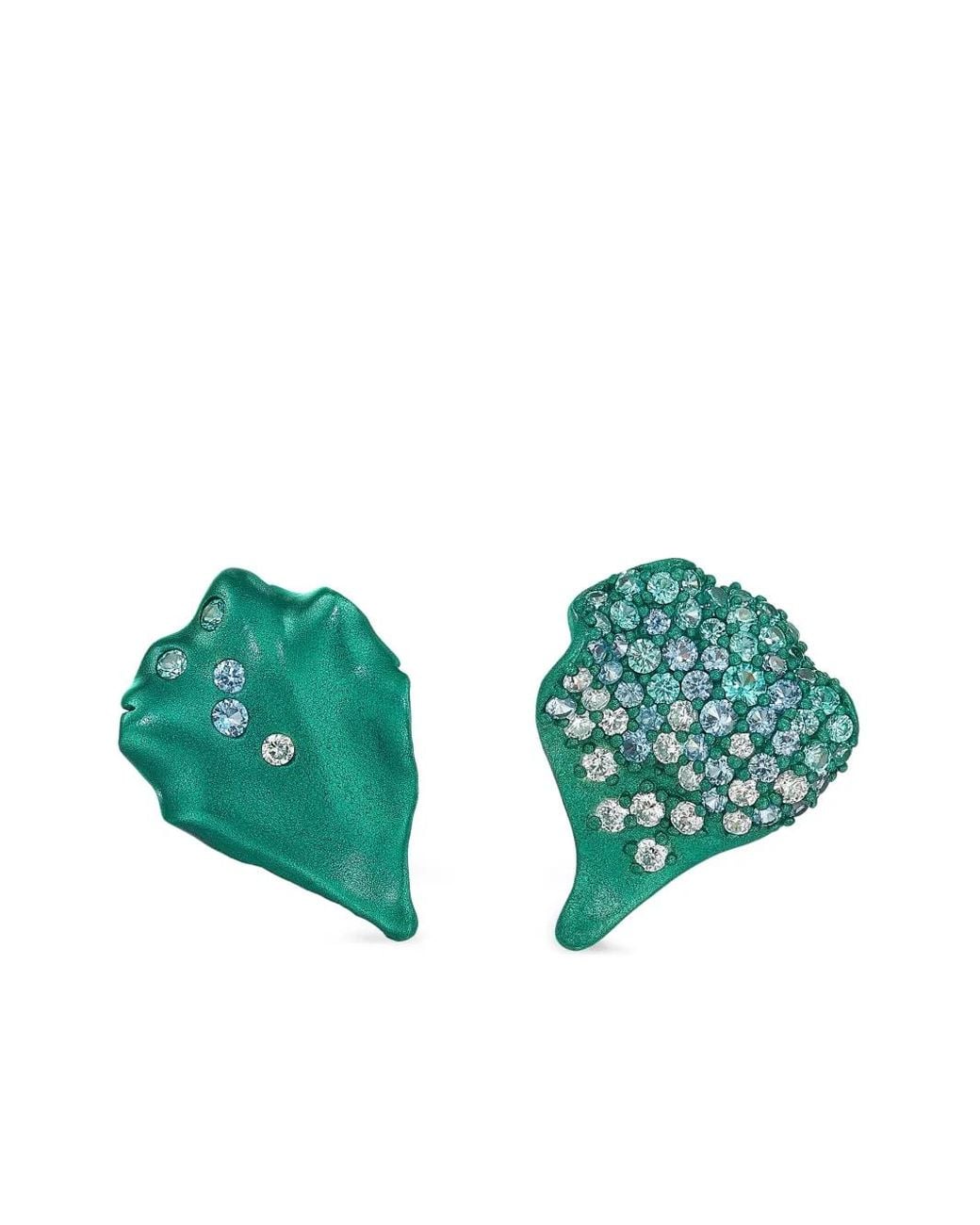 Anabela Chan Green 14K And Recycled Aluminium Paraiba Petal Multi-Stone Earrings