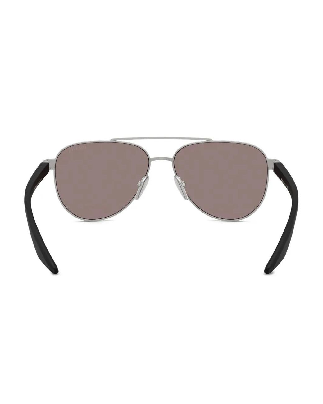 Prada Linea Rossa Gray Pilot-Frame Sunglasses for men