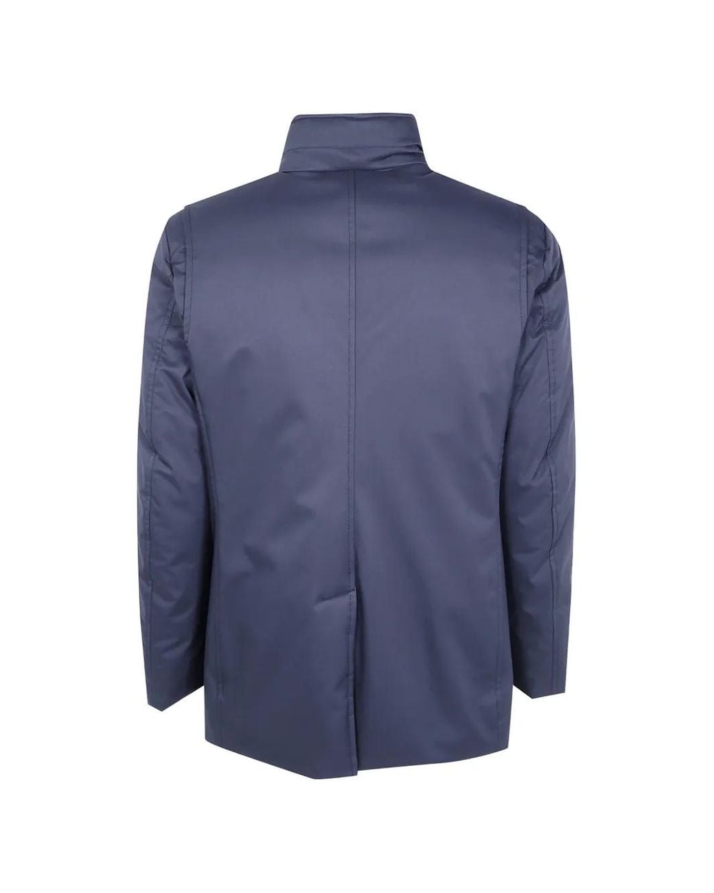 Moorer Blue High-Neck Jacket for men