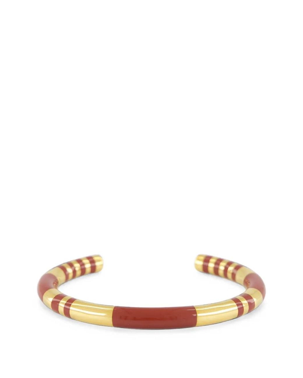 Aurelie Bidermann Metallic Positano Striped Cuff Bracelet